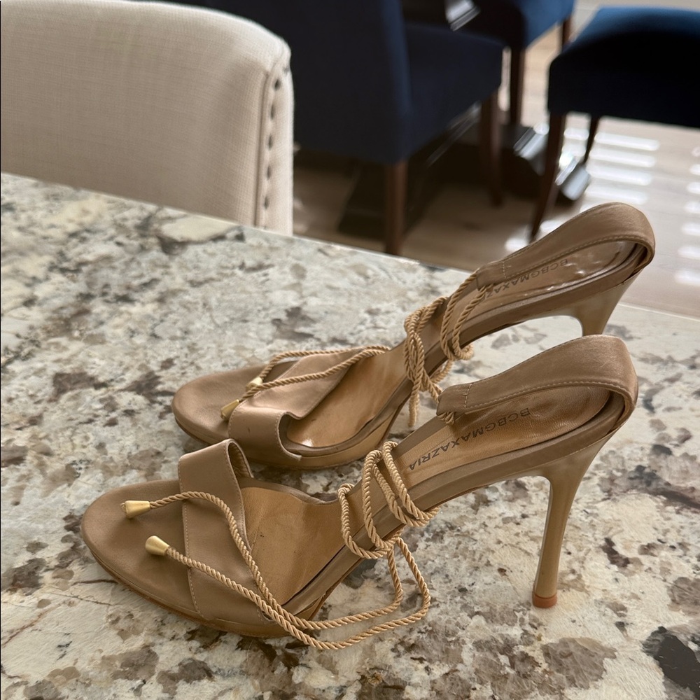 BCBG Max Mara Tan Rope Detail Heels